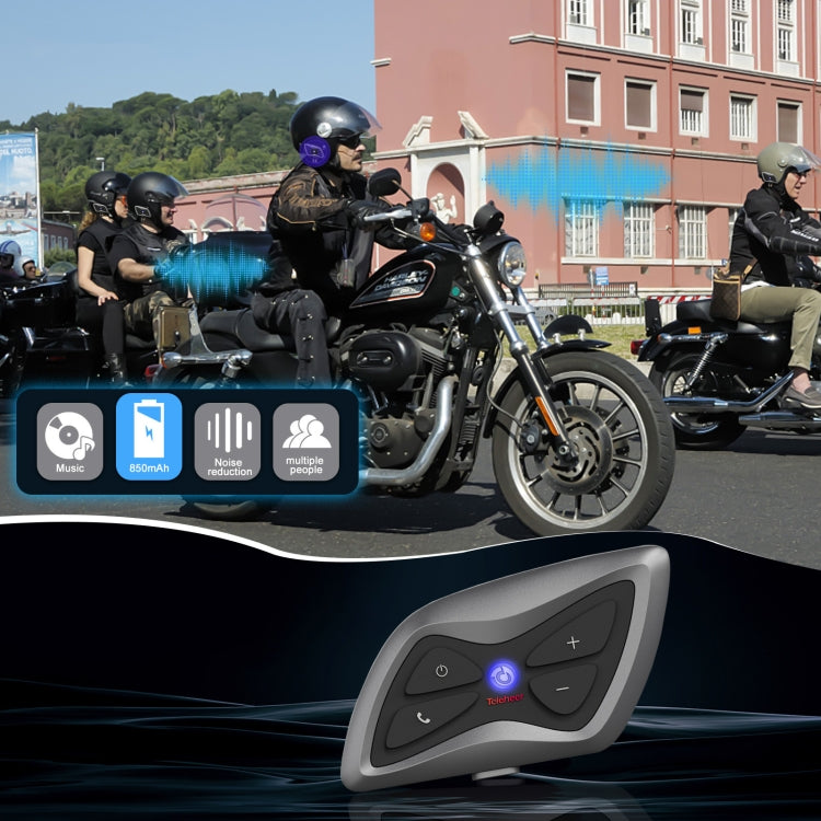 Caschi moto T6plus Interfono intelligente e auricolare Bluetooth, T6plus