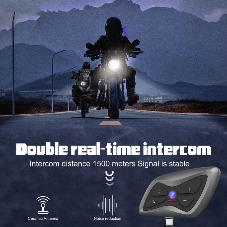 Caschi moto T6plus Interfono intelligente e auricolare Bluetooth, T6plus