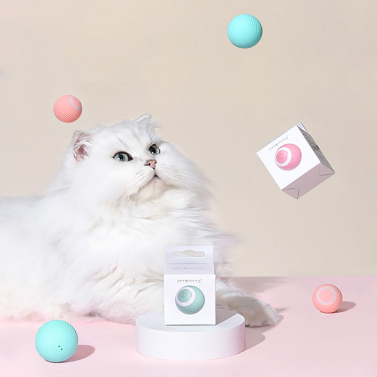 0001 Smart Gravity Teaser Cat Rolling Ball Denti Giocattoli per gatti resistenti, Roller Pink, Roller Blue