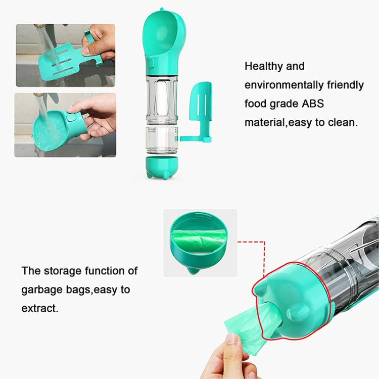 3 in 1 Borraccia portatile per animali domestici con fontana per cani da esterno a tenuta stagna, 300ml, 300ml+Food Box, 500ml, 500ml+Food Box