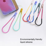 5 pezzi di cordino per telefono cellulare in silicone con cinturino a disco a U con motivo intrecciato ad acquerello