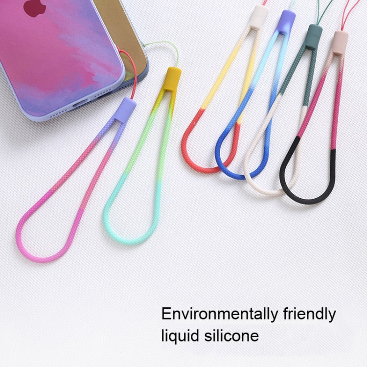 5 pezzi di cordino per telefono cellulare in silicone con cinturino a disco a U con motivo intrecciato ad acquerello