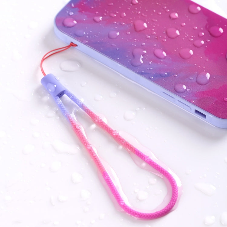 5 pezzi di cordino per telefono cellulare in silicone con cinturino a disco a U con motivo intrecciato ad acquerello