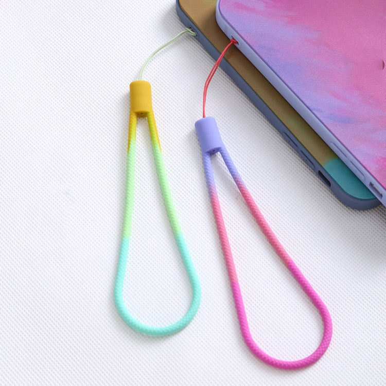 5 pezzi di cordino per telefono cellulare in silicone con cinturino a disco a U con motivo intrecciato ad acquerello