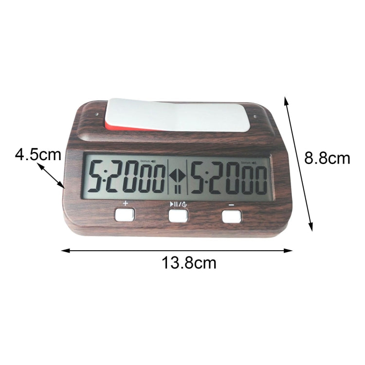 HQT101w Orologio per scacchi in plastica Go Timer per scacchi, HQT101w Wood Grain