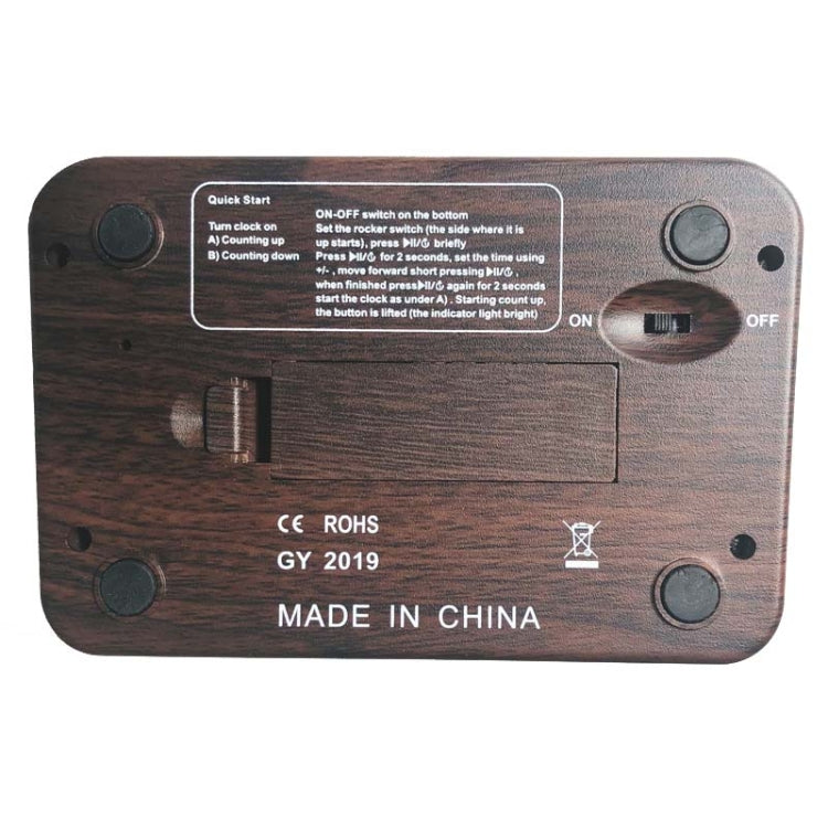 HQT101w Orologio per scacchi in plastica Go Timer per scacchi, HQT101w Wood Grain