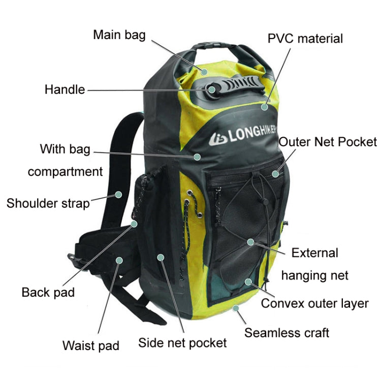 LONGHIKER Outdoor Diving Fin Zaino Alla deriva Nuoto Borsa da sci da pesca