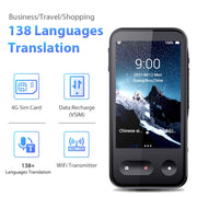 T7 4G Smart Voice / Foto / Registrazione Traduzione Macchina di traduzione WIFI Supporta 138 lingue, T7 Black