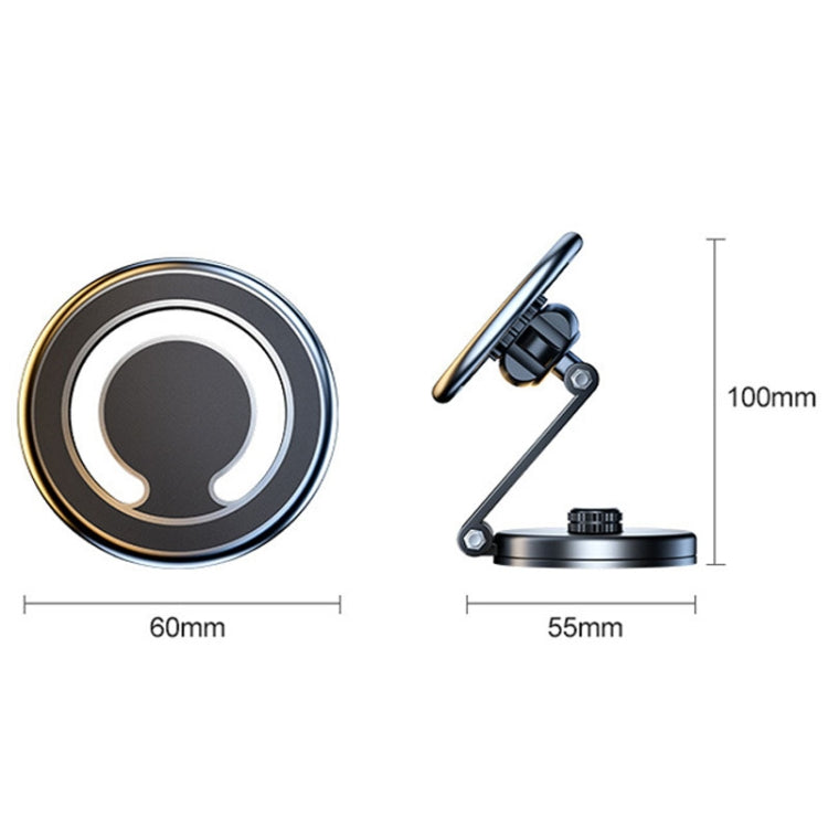 D27 Supporto per telefono cellulare di navigazione pieghevole telescopico magnetico per auto, D27 (Black), D27 (Silver)