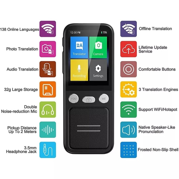 Traduttore portatile T16 AI 138 lingue 14 offline
