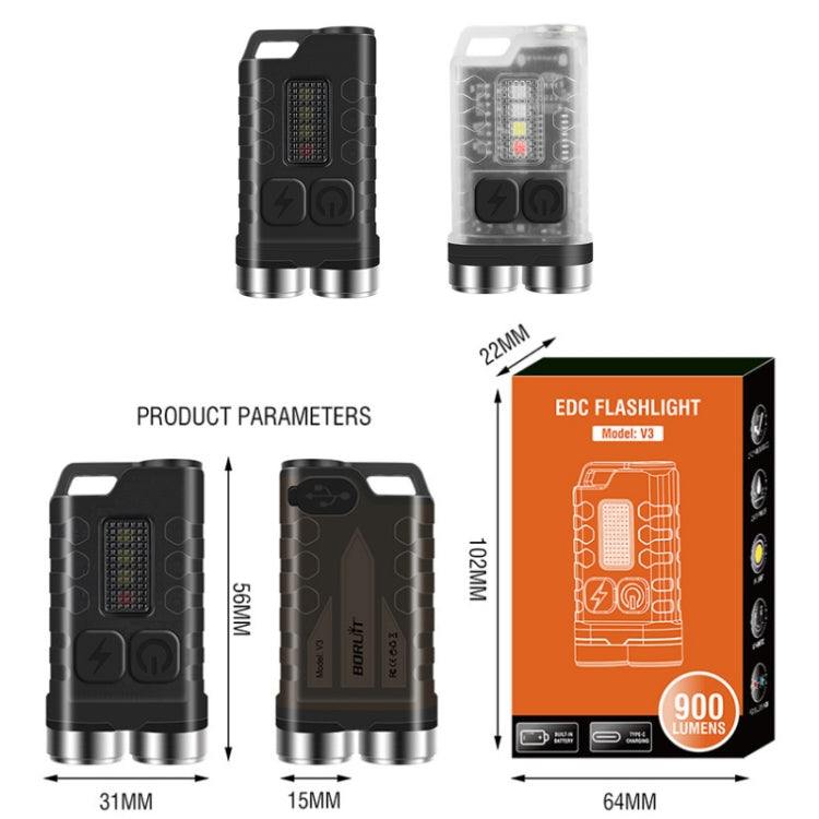 Portachiavi V3 Light Mini torcia ricaricabile USB a luce forte