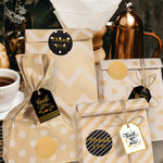 24 in 1 sacchetto di carta in pelle di vacchetta a righe retrò grazie sacchetto regalo biscotti da forno per feste sacchetto di caramelle, 24 In 1 Style 1, 24 In 1 Style 2