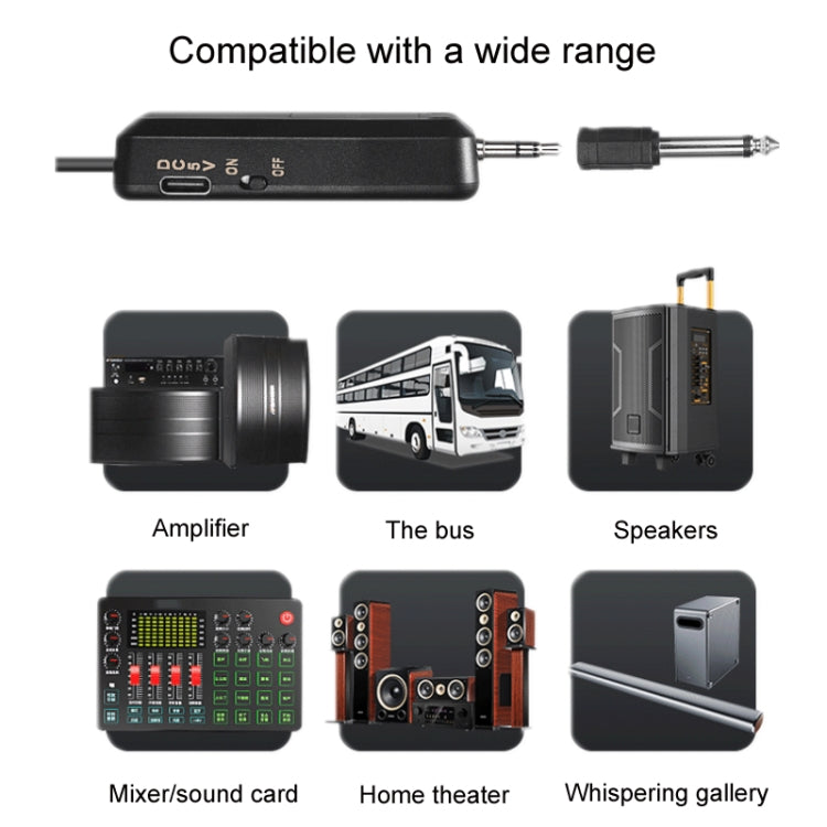 Microfono wireless UHF con amplificatore e lavalier