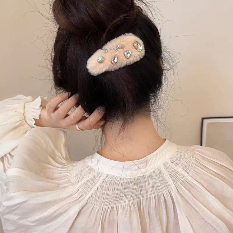B316 2pcs Forcina per capelli in maglia di lana carina Clip laterale fatta a mano dolce e versatile, Beige, Cherry, Coffee Smiley Face, Gray Smiley Face, Beige Smiley Face, Light Grey, Black Bow, White Rose, Black Rose, White Plush, Green Plush        ...