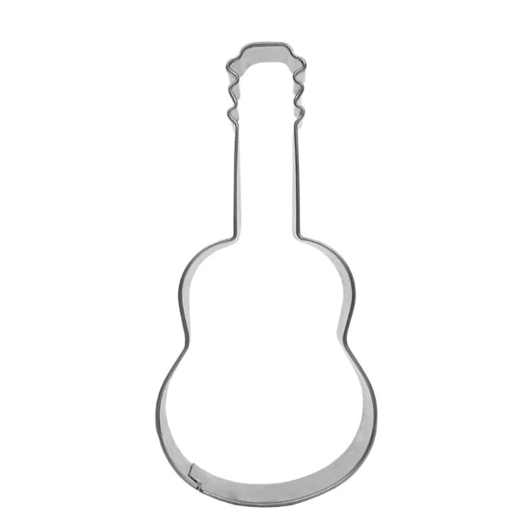 Cerchio per mousse fondente in acciaio inossidabile con stampo per biscotti da forno a forma di chitarra da 5 pezzi, Guitar Shape
