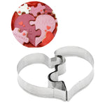 5 set stampo per biscotti puzzle cuore sinistro + cuore destro, Heart Shape