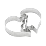 5 set stampo per biscotti puzzle cuore sinistro + cuore destro, Heart Shape