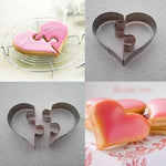 5 set stampo per biscotti puzzle cuore sinistro + cuore destro, Heart Shape