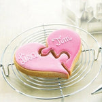5 set stampo per biscotti puzzle cuore sinistro + cuore destro, Heart Shape