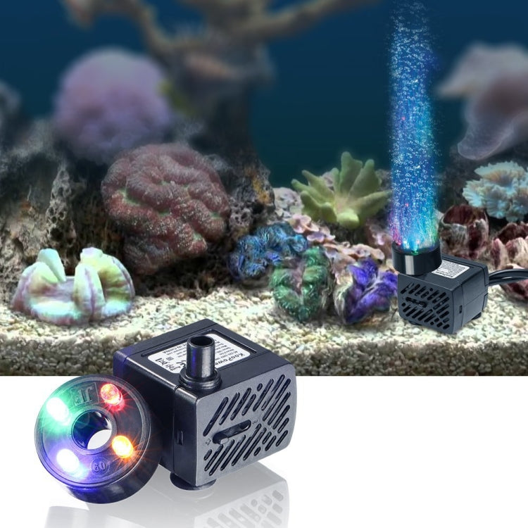3W 4 Light Silent Aquarium Fish Tank Filtrazione Pompa sommergibile Fontana Pompa dell'acqua, With Light