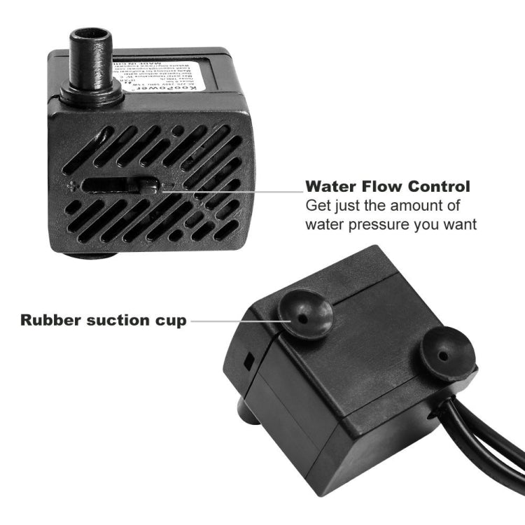3W 4 Light Silent Aquarium Fish Tank Filtrazione Pompa sommergibile Fontana Pompa dell'acqua, With Light