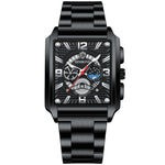 BINBONG B6575 Orologio da uomo al quarzo luminoso impermeabile multifunzionale quadrato vintage, Black-Rose Gold-Black-Rose, Black-Black-Black-White, Black-Black-Black-Rose, Full Gold-Black, White-Black, White-White, Brown Leather-Rose Gold-Black      ...