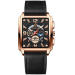 BINBONG B6575 Orologio da uomo al quarzo luminoso impermeabile multifunzionale quadrato vintage, Black-Rose Gold-Black-Rose, Black-Black-Black-White, Black-Black-Black-Rose, Full Gold-Black, White-Black, White-White, Brown Leather-Rose Gold-Black      ...