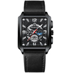 BINBONG B6575 Orologio da uomo al quarzo luminoso impermeabile multifunzionale quadrato vintage, Black-Rose Gold-Black-Rose, Black-Black-Black-White, Black-Black-Black-Rose, Full Gold-Black, White-Black, White-White, Brown Leather-Rose Gold-Black      ...