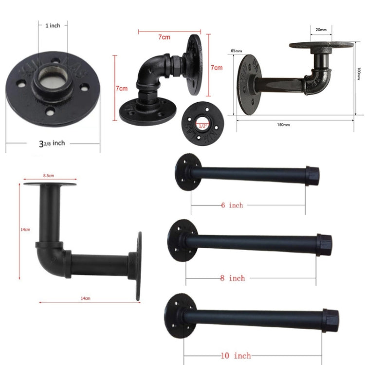 Mensola da parete per piante in vaso da appendere in ferro battuto, Flange, 7x7cm, 10x15cm, 14x14cm, 6inch, 8inch, 10inch, 11 inch, 12inch