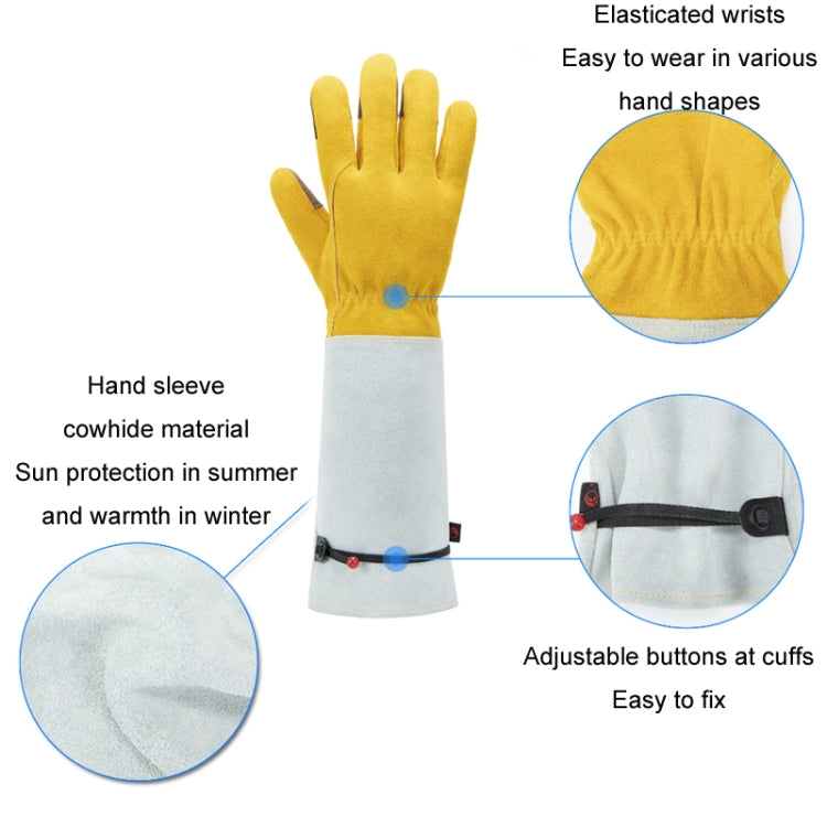 Guanti da giardinaggio spessi estesi in pelle Guanti da lavoro per saldatore, Gold Original White L, Gold White M, Gold White L, Gold White XL