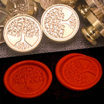 Albero della vita sigillo di cera timbro testa in ottone retrò manico in legno timbro di tenuta rimovibile, Tree Of Life Wax Seal Stamp