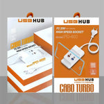 Caricatore rapido 20W Dual USB-C con Hub 4 porte