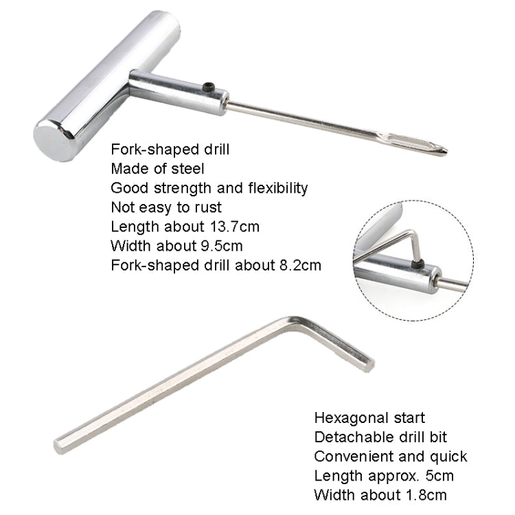 11pcs/set Strumenti per la riparazione di pneumatici per vuoto per auto Set di strumenti per strisce di gomma per ago per riparazione pneumatici, 11pcs/set