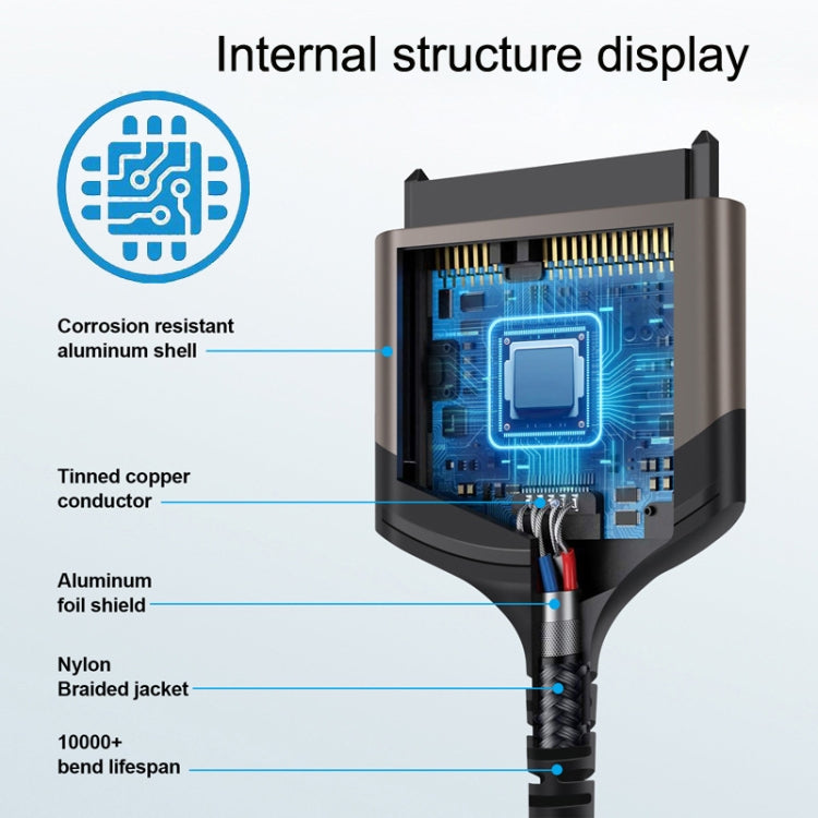 Il cavo dati per disco rigido da USB 3.0 a SATA Easy Drive Line in alluminio supporta SATA 22P da 2,5 pollici, USB3.0 To SATA