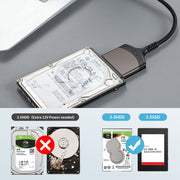 Il cavo dati per disco rigido da USB 3.0 a SATA Easy Drive Line in alluminio supporta SATA 22P da 2,5 pollici, USB3.0 To SATA