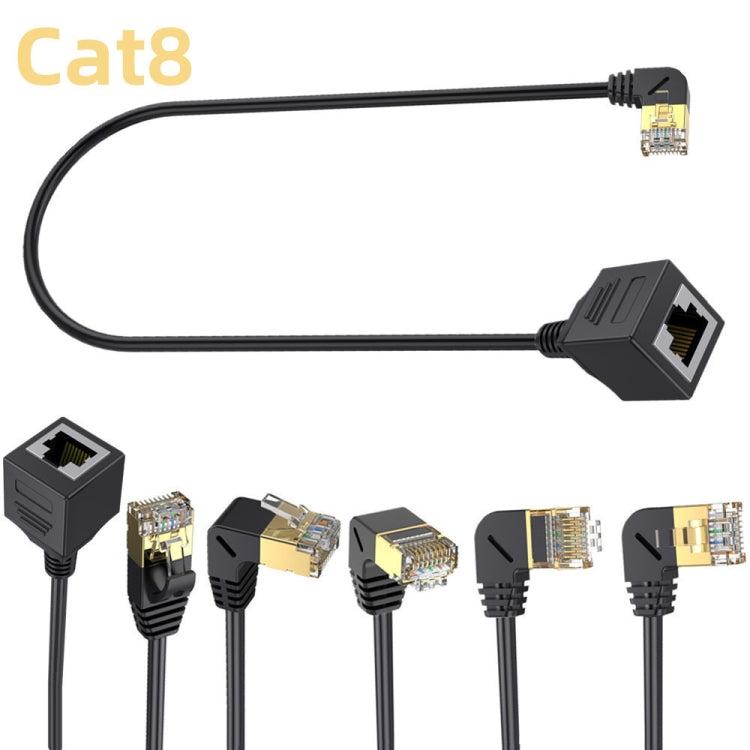 Cat 8 10G trasmissione RJ45 maschio a femmina cavo di prolunga cavo di rete per computer, Straight Head 0.3m, Straight Head 0.6m, Straight Head 1m, Straight Head 1.5m, Up Bend 0.5m, Down Bend 0.5m, Left Bend 0.5m, Right Bend 0.5m
