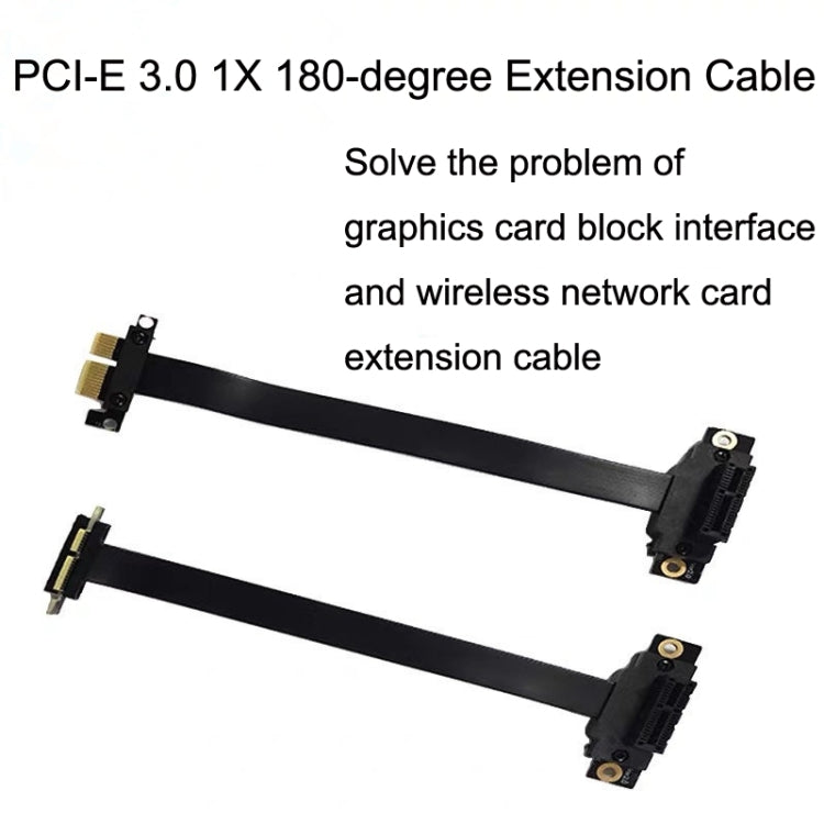 PCI-E 3.0 1X Cavo di prolunga del blocco dell'adattatore per scheda di rete wireless a 180 gradi per scheda grafica, lunghezza:, 10cm, 15cm, 20cm, 25cm, 30cm, 40cm, 50cm