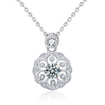 XMA008 Collana Ciliegia Ciondolo Clavicola in Argento 925 con Diamanti Mosan, XMA008