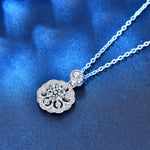 XMA008 Collana Ciliegia Ciondolo Clavicola in Argento 925 con Diamanti Mosan, XMA008