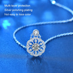 XMA008 Collana Ciliegia Ciondolo Clavicola in Argento 925 con Diamanti Mosan, XMA008