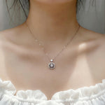 XMA008 Collana Ciliegia Ciondolo Clavicola in Argento 925 con Diamanti Mosan, XMA008