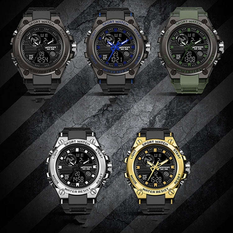 SANDA 739 Orologio sportivo multifunzionale impermeabile Cronografo Calendario Allarme Luce notturna Orologio