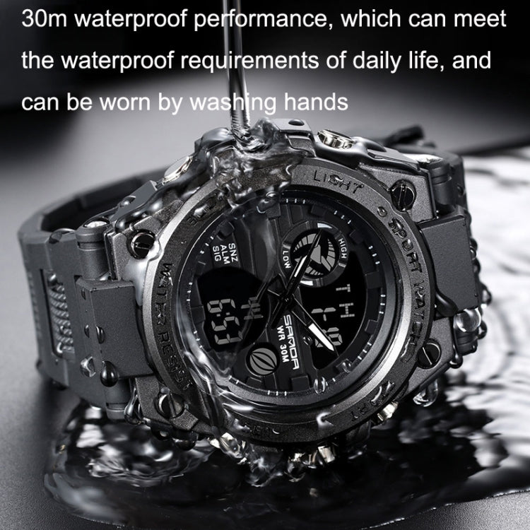 SANDA 739 Orologio sportivo multifunzionale impermeabile Cronografo Calendario Allarme Luce notturna Orologio