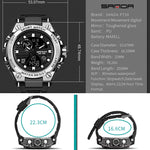 SANDA 739 Orologio sportivo multifunzionale impermeabile Cronografo Calendario Allarme Luce notturna Orologio