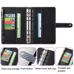 A6 PU Macaron Colore sfumato Blocco note a fogli mobili Libro economico, Gradient Purple, Gradient Pink, Gradient Black