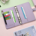 A6 PU Macaron Colore sfumato Blocco note a fogli mobili Libro economico, Gradient Purple, Gradient Pink, Gradient Black