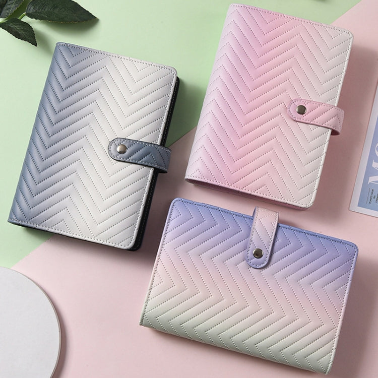 A6 PU Macaron Colore sfumato Blocco note a fogli mobili Libro economico, Gradient Purple, Gradient Pink, Gradient Black