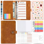 H666 Raccoglitore a fogli mobili A6 Manuale del budget in contanti Taccuino in pelle PU vintage con finestra, H666 Light Gray, H666 Dark Gray, H666 Amber Brown, H666 Treasure Blue, H666 Denim Blue, H666 Retro Green, H666 Taro Purple, H666 Pink