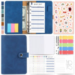H666 Raccoglitore a fogli mobili A6 Manuale del budget in contanti Taccuino in pelle PU vintage con finestra, H666 Light Gray, H666 Dark Gray, H666 Amber Brown, H666 Treasure Blue, H666 Denim Blue, H666 Retro Green, H666 Taro Purple, H666 Pink