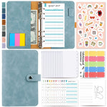 H666 Raccoglitore a fogli mobili A6 Manuale del budget in contanti Taccuino in pelle PU vintage con finestra, H666 Light Gray, H666 Dark Gray, H666 Amber Brown, H666 Treasure Blue, H666 Denim Blue, H666 Retro Green, H666 Taro Purple, H666 Pink